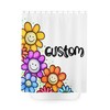 Personalized Floral Shower Curtain with Custom Name for Girly Decor