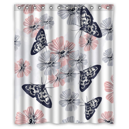Personalized Flowers And Butterfly Shower Curtain For An Artsy Look - Image 2