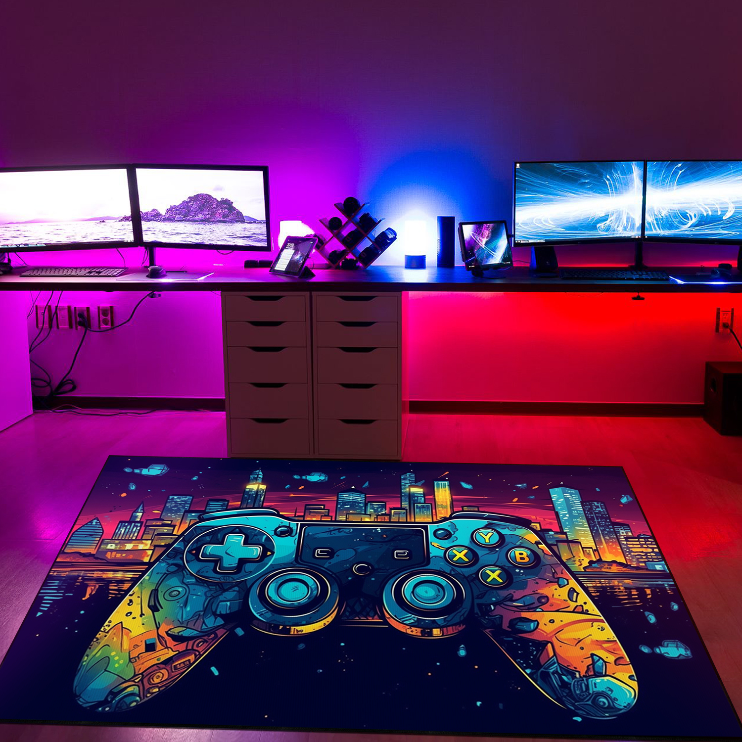 Personalized Game Controller Area Rug - Gaming Room Decor for Boys with Game Room Carpets - Image 2