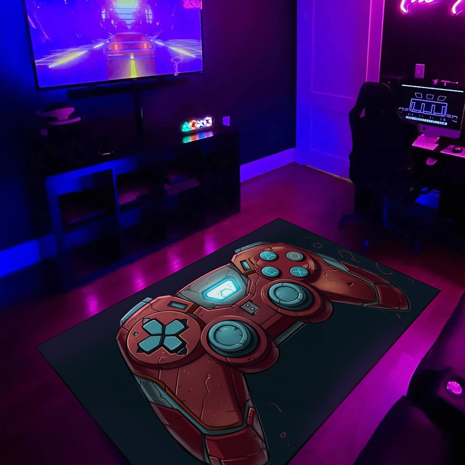 Personalized Game Controller Area Rug for Teen Boys Gaming Room Decor - Add Style to Your Gaming Room