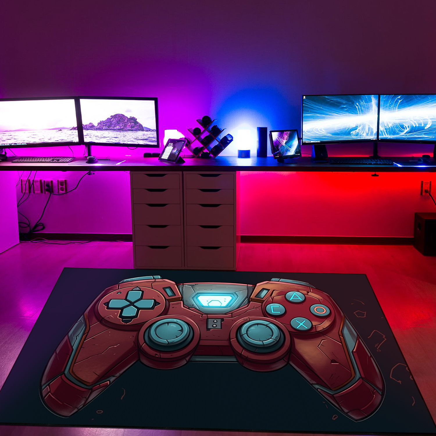Personalized Game Controller Area Rug for Teen Boys Gaming Room Decor - Add Style to Your Gaming Room - Image 2