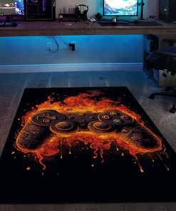 Personalized Game Controller Area Rugs - Gamer Rug for Bedroom - Perfect for Boys Room Decor and Game Room Setup