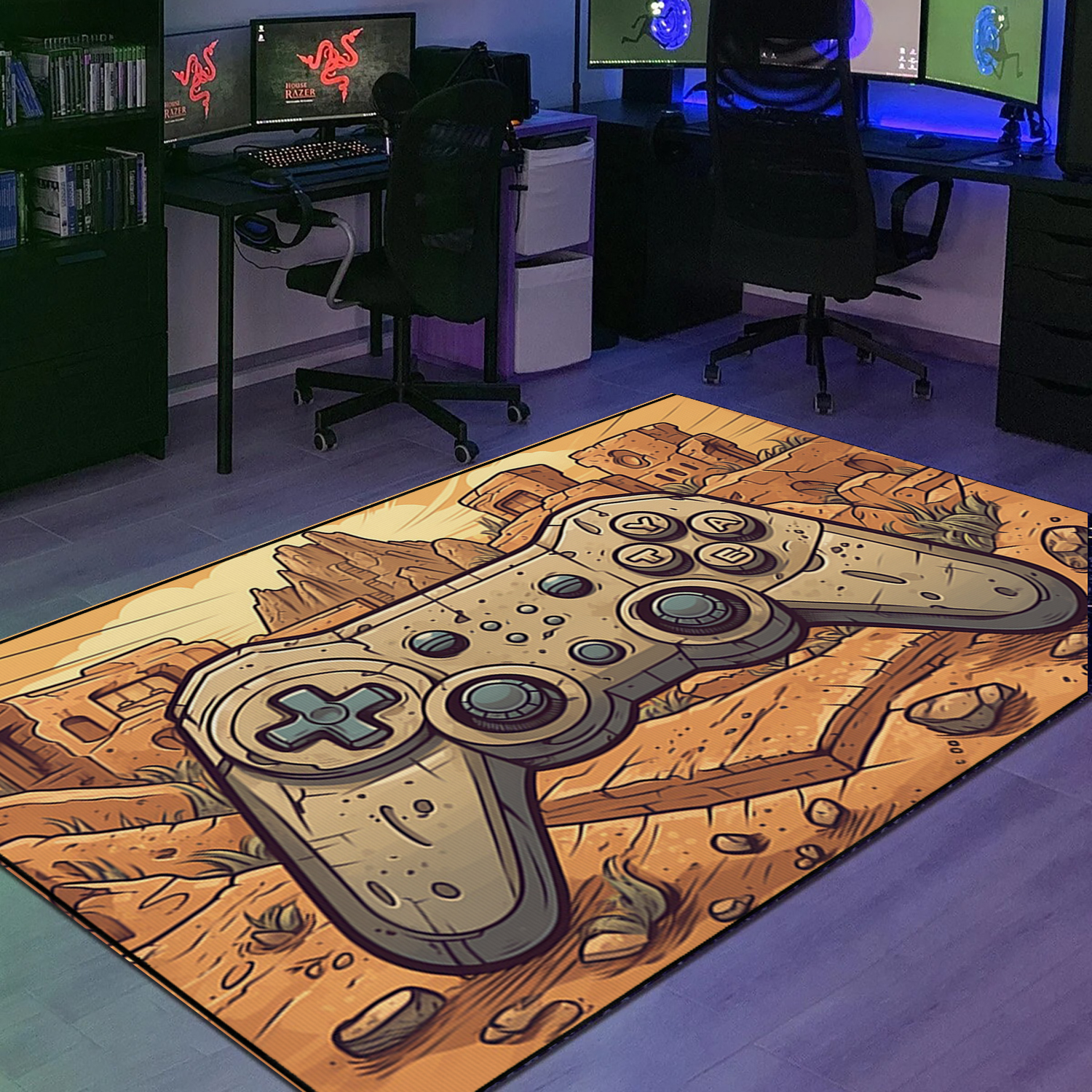 Personalized Game Room Area Rug for Kids Room - Perfect for Boys and Girls