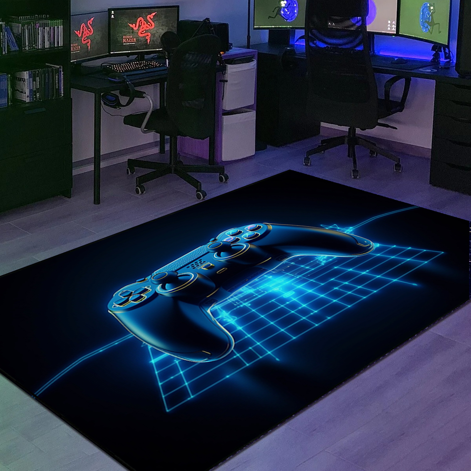 Personalized Game Room Area Rugs for Boys - Upgrade Your Game Room Decor - 3D Controller Design - Image 3