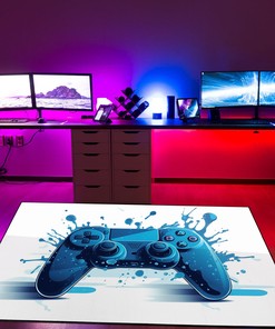 Personalized Game Room Carpet with 3D Game Controllers - Perfect for Gamer Boys