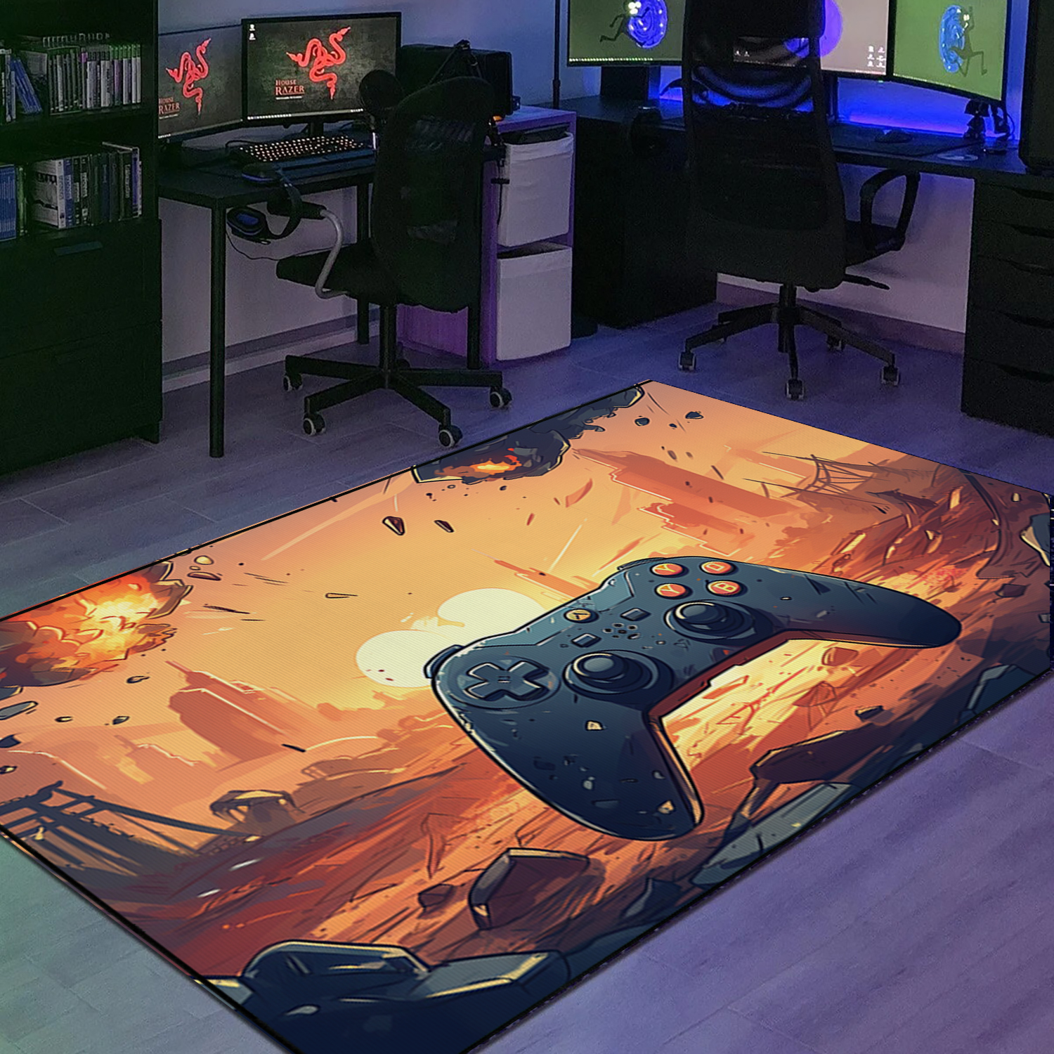Personalized Game Room Rug for Boys with Year - Unique Gamer Gift - Image 2
