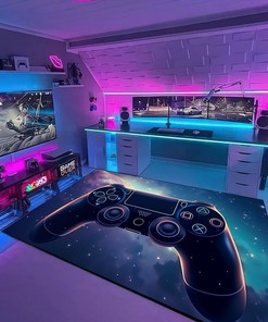 Personalized Game Room Rugs for Boys - Customized Gaming Room Carpet for Boys' Bedrooms