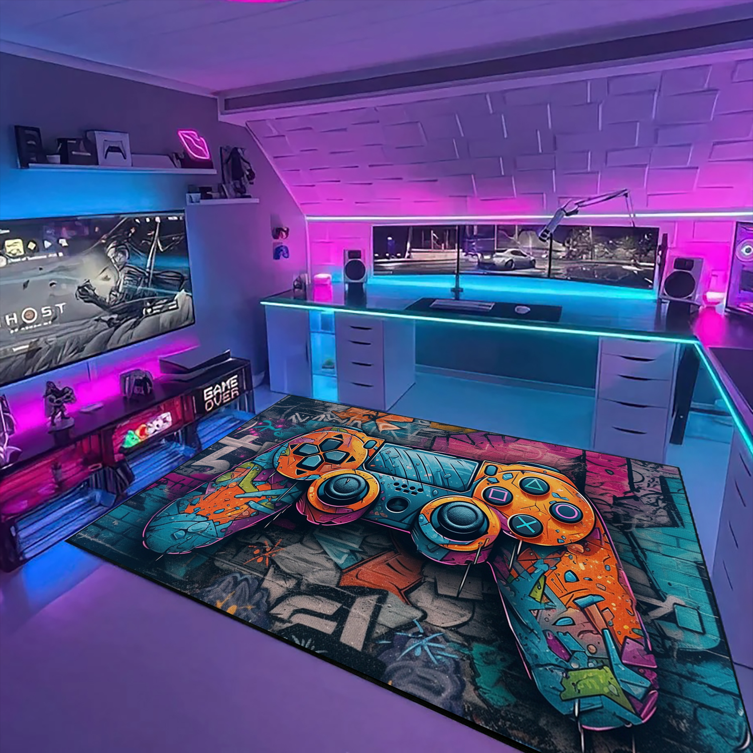 Personalized Game Room Rugs for Boys - Perfect for Boys who Love Gaming - Kids Game Room Rug
