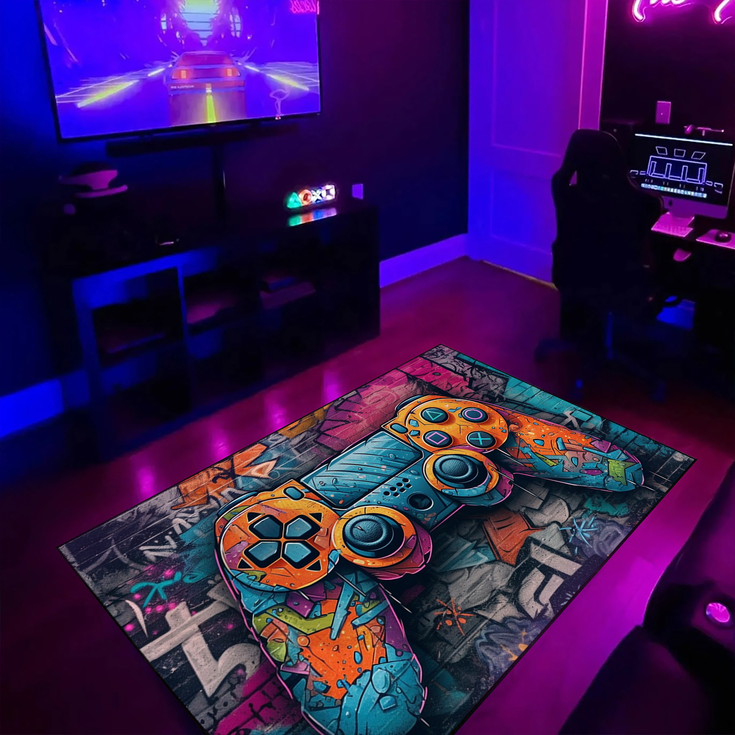 Personalized Game Room Rugs for Boys - Perfect for Boys who Love Gaming - Kids Game Room Rug - Image 2