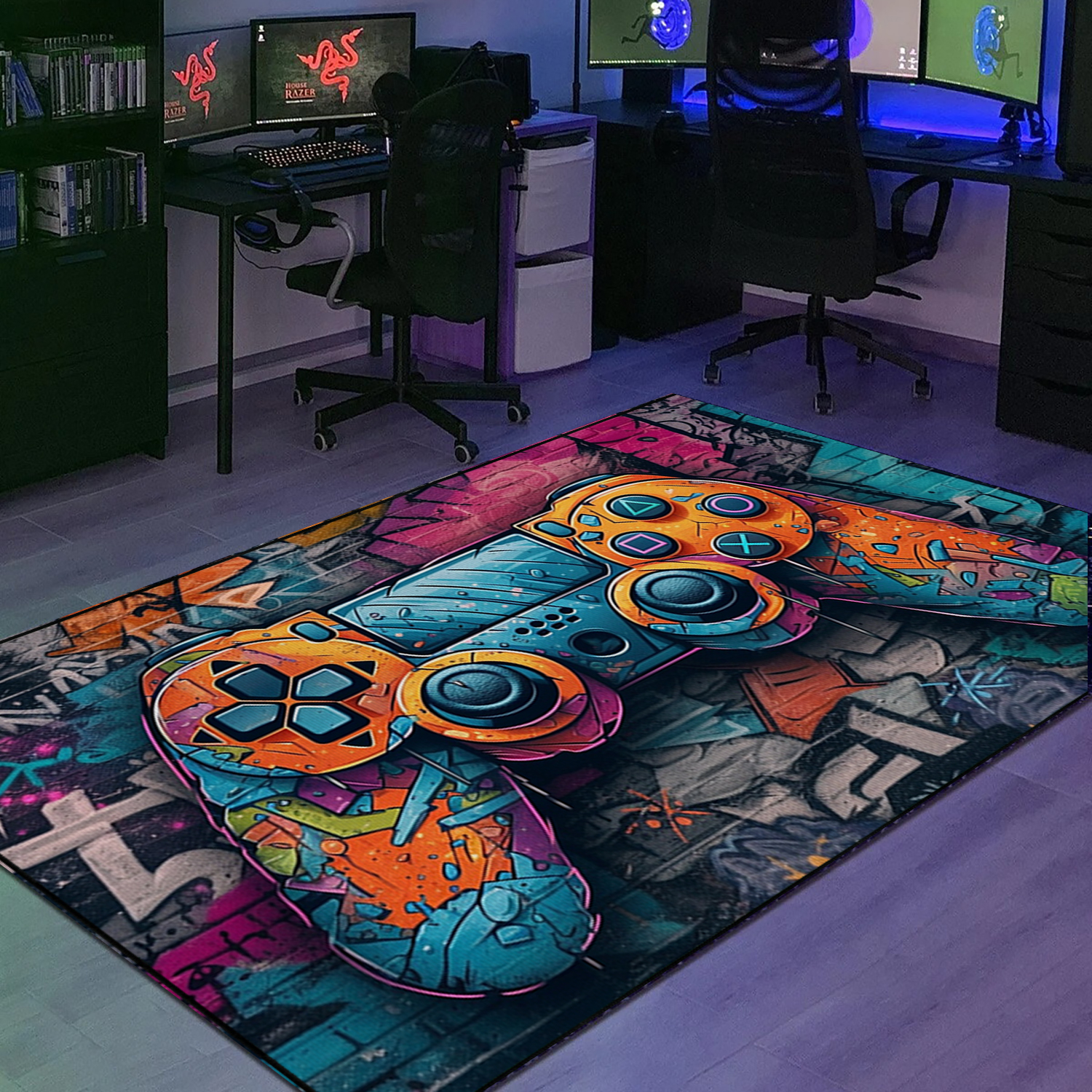 Personalized Game Room Rugs for Boys - Perfect for Boys who Love Gaming - Kids Game Room Rug - Image 3