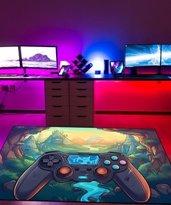 Personalized Game Room Themed Area Rug - The Perfect Addition to Any Boys Bedroom
