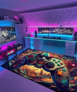 Personalized Game Room Themed Area Rug for Boys with Year - Perfect for Any Game Room Decor