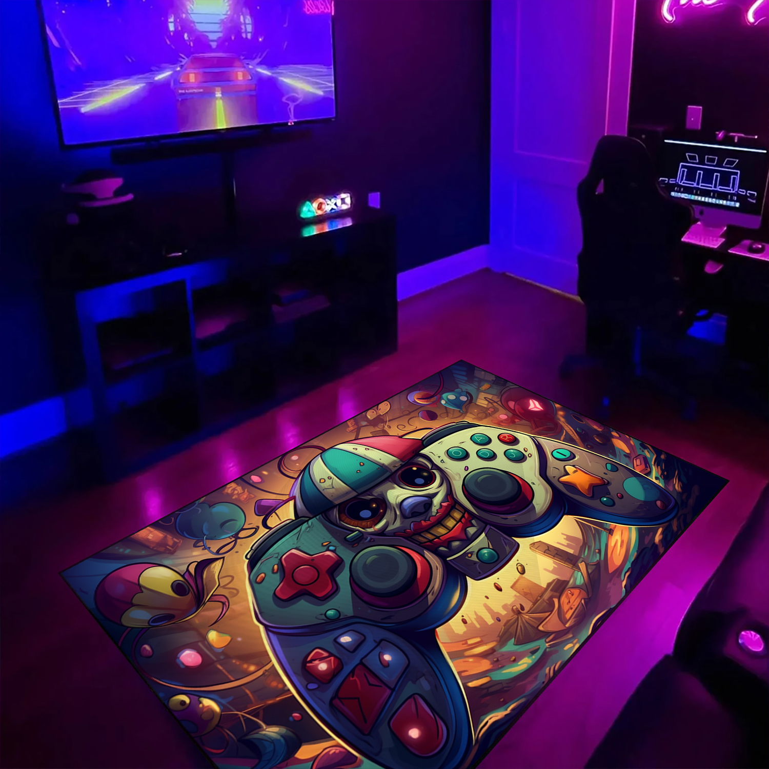 Personalized Game Room Themed Area Rug for Boys with Year - Perfect for Any Game Room Decor - Image 2