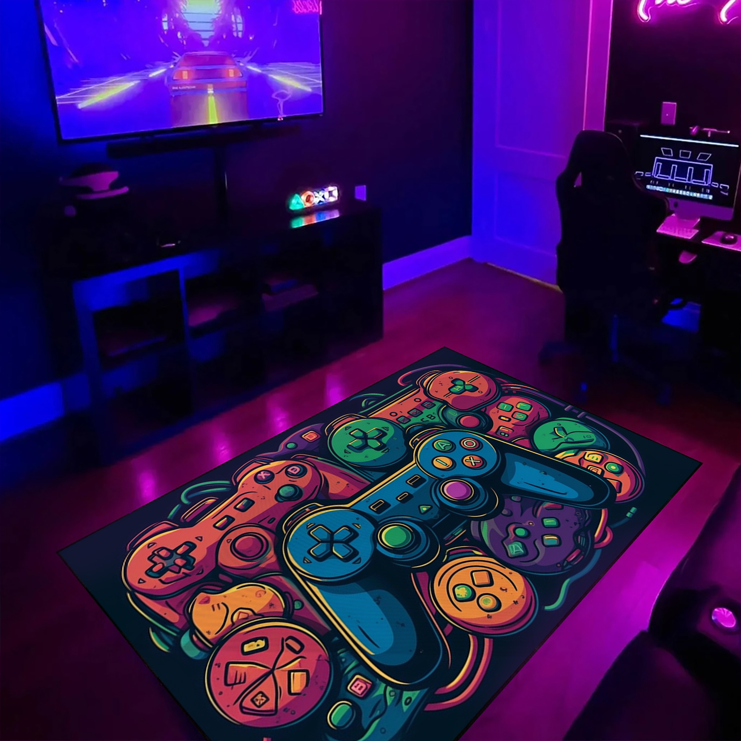 Personalized Game Room Themed Area Rug for Teen Boys - Add Style to Your Room - Image 2