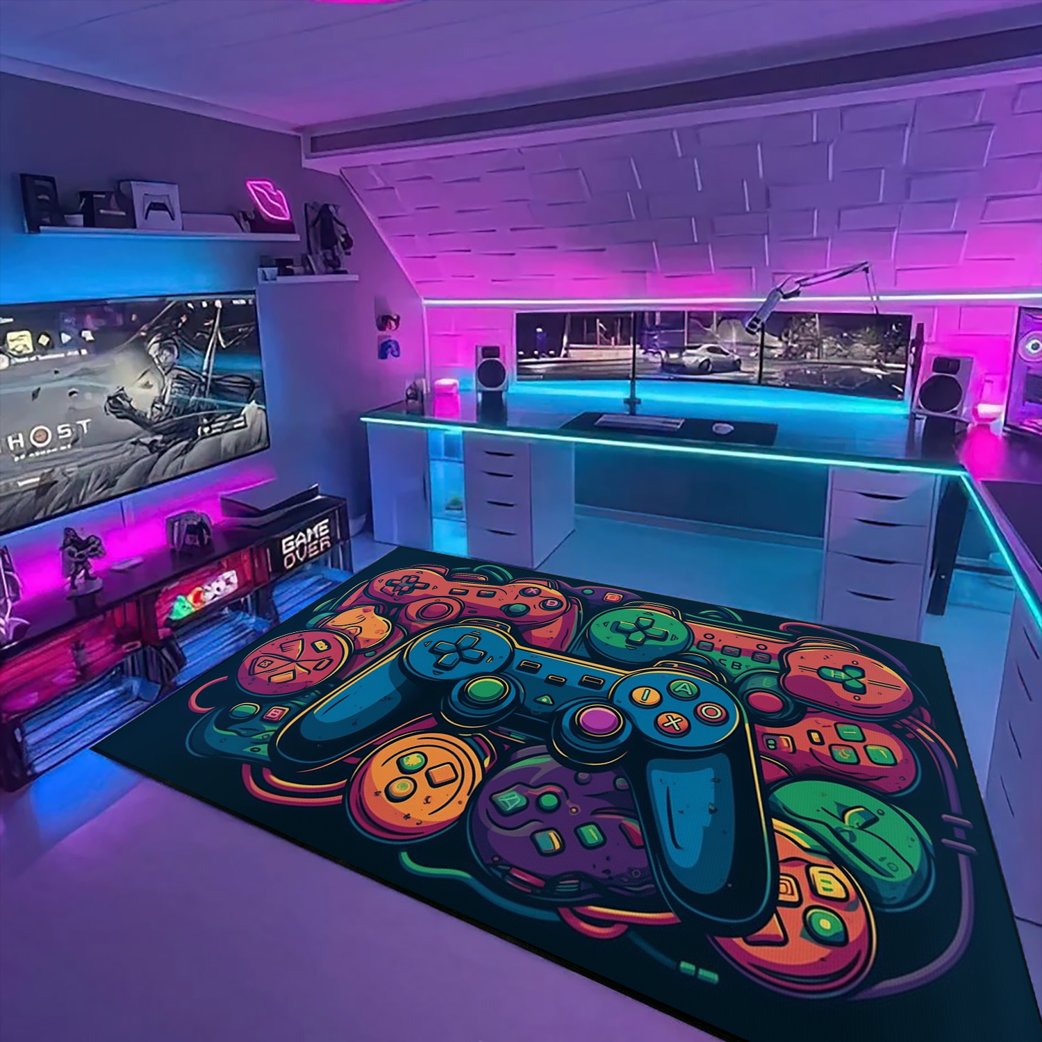 Personalized Game Room Themed Area Rug for Teen Boys - Add Style to Your Room - Image 3