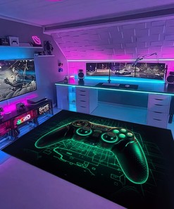 Personalized Game Room Themed Area Rug for Teenagers - Upgrade Your Gaming Room
