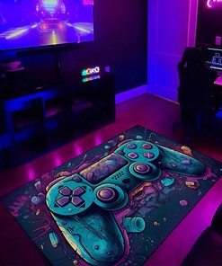 Personalized Game Room Themed Area Rugs - Perfect for Boys Room Decor and Game Room Setup