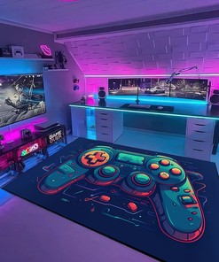 Personalized Game Room Themed Rug for Boys - Perfect Gift Idea for Kids - Add Some Style to Your Room