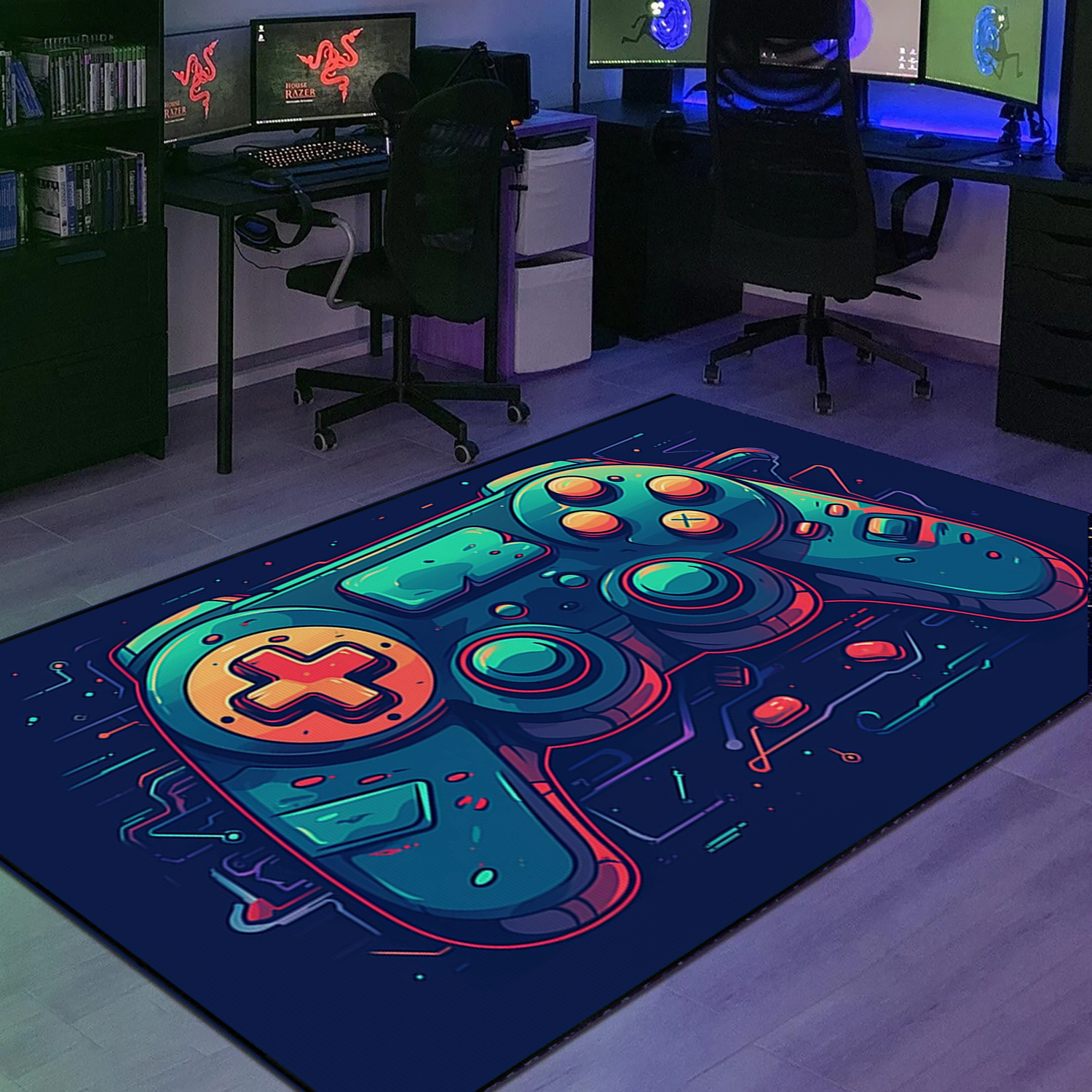 Personalized Game Room Themed Rug for Boys - Perfect Gift Idea for Kids - Add Some Style to Your Room - Image 2