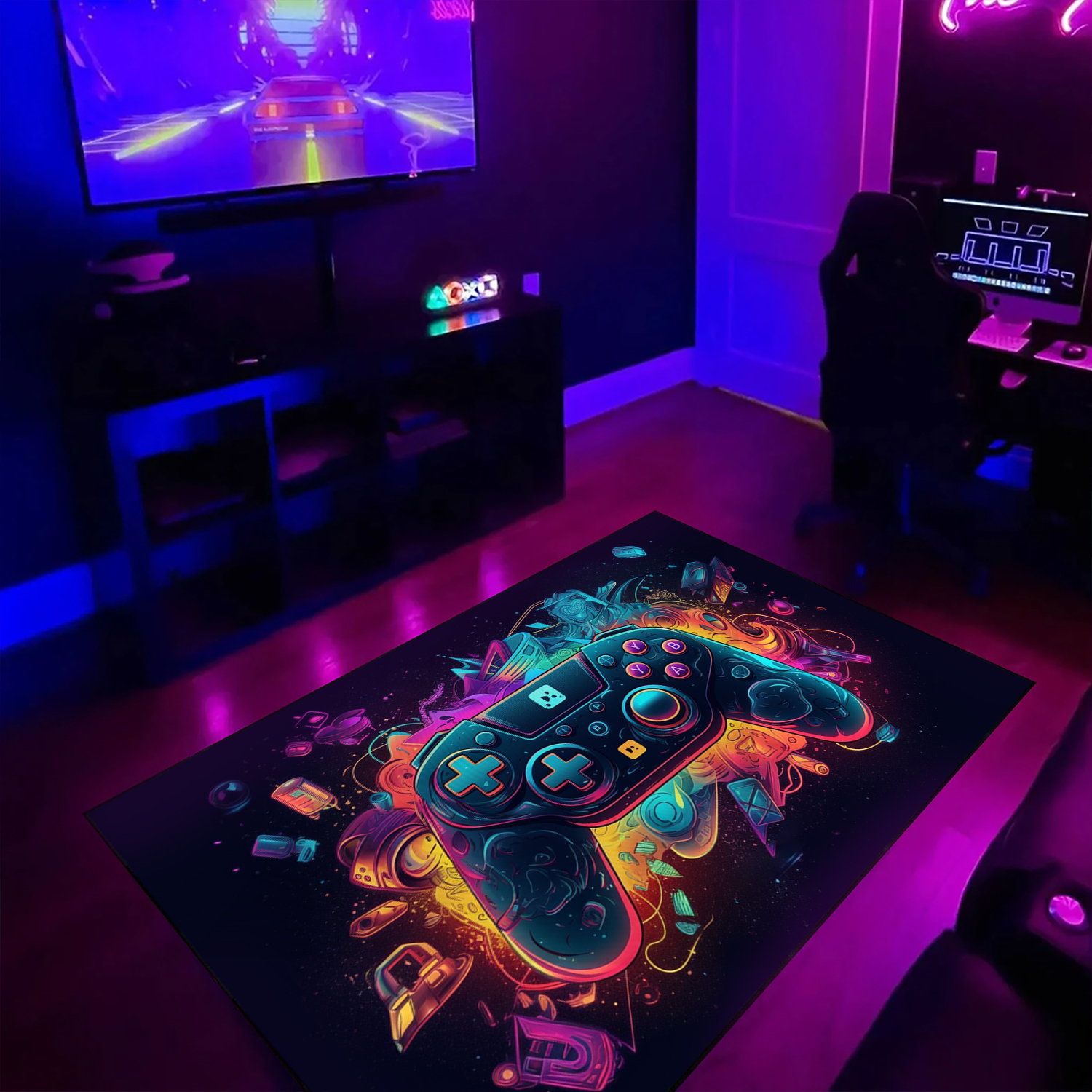 Personalized Gamer Rug - Shufflezone Gaming Area Rug T55 - Perfect for Teen Boys and Gamers