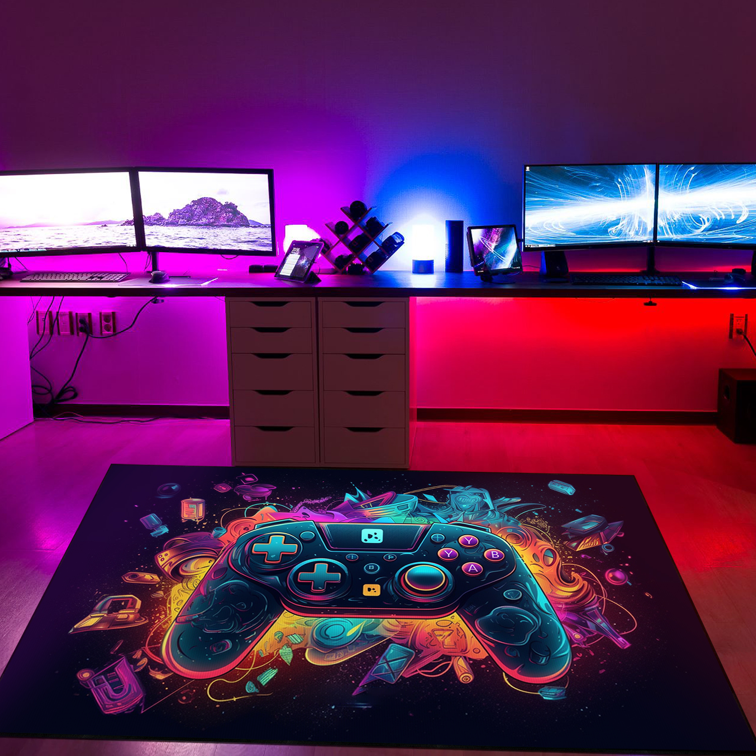 Personalized Gamer Rug - Shufflezone Gaming Area Rug T55 - Perfect for Teen Boys and Gamers - Image 2