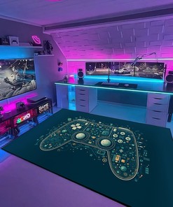 Personalized Gamer Rug for Bedroom - Customizable Game Room Area Rug for Boys - Add Some Style to Your Room