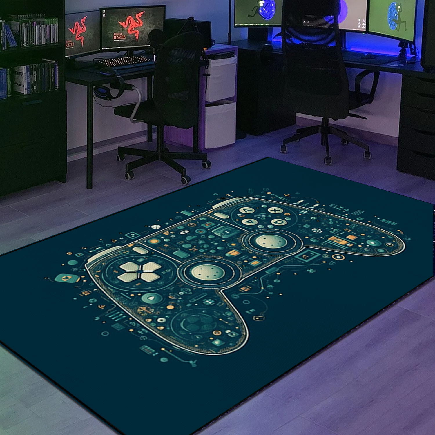 Personalized Gamer Rug for Bedroom - Customizable Game Room Area Rug for Boys - Add Some Style to Your Room - Image 2
