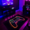 Personalized Gamer Rug for Bedroom - Customized Shufflezone Game Room Area Rug for Teens with Vintage Game Room Rug Design