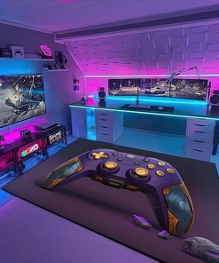 Personalized Gaming Carpet for Bedroom - Game Room Decor for Boys with Non Slip Bathroom Rugs Washable - Large Game Rug Design T08