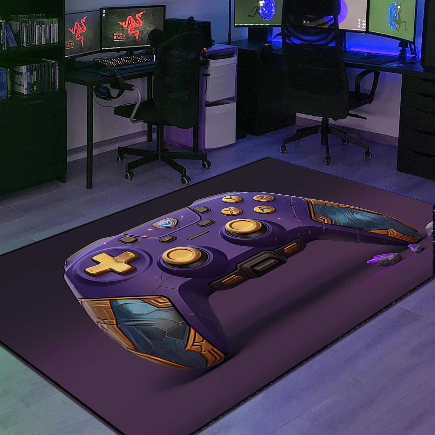 Personalized Gaming Carpet for Bedroom - Game Room Decor for Boys with Non Slip Bathroom Rugs Washable - Large Game Rug Design T08 - Image 2