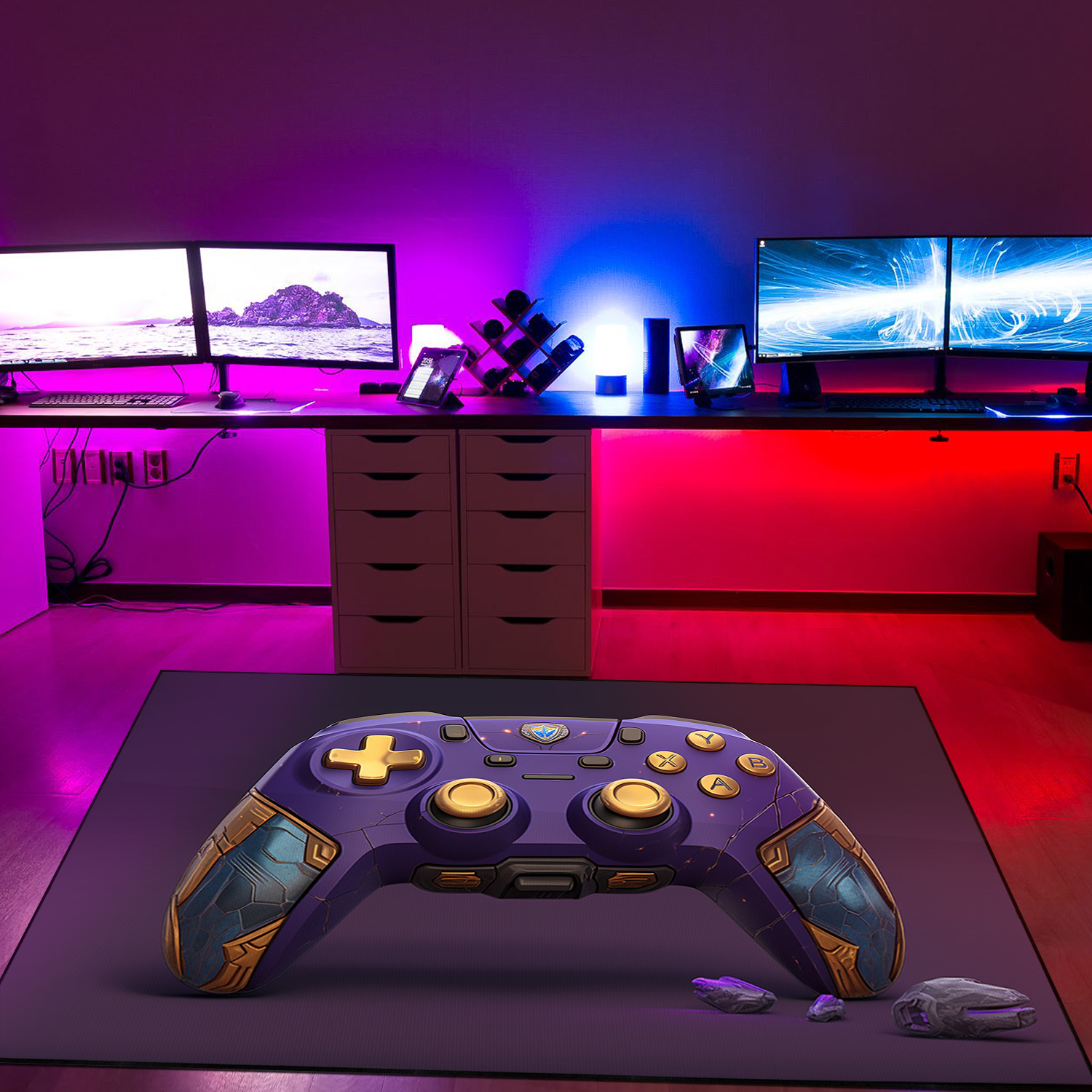 Personalized Gaming Carpet for Bedroom - Game Room Decor for Boys with Non Slip Bathroom Rugs Washable - Large Game Rug Design T08 - Image 3