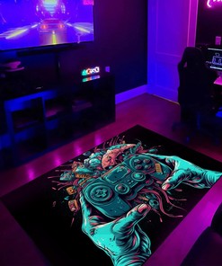 Personalized Gaming Carpet for Boys Room - Custom Gamer Rug - Perfect Game Room Decor with Game Room Rugs for Living Room M68
