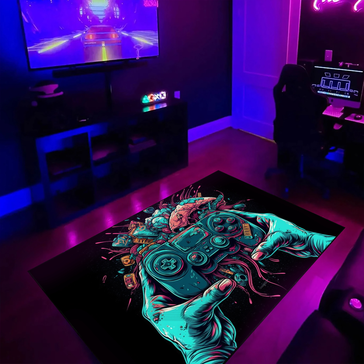 Personalized Gaming Carpet for Boys Room - Custom Gamer Rug - Perfect Game Room Decor with Game Room Rugs for Living Room M68