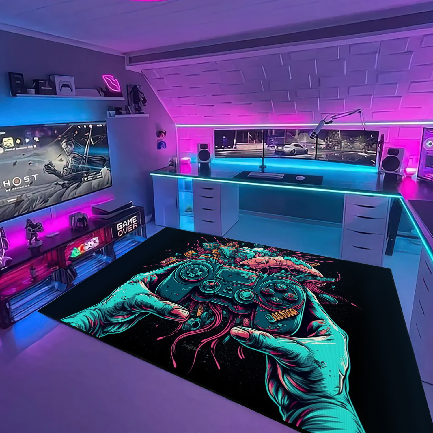 Personalized Gaming Carpet for Boys Room - Custom Gamer Rug - Perfect Game Room Decor with Game Room Rugs for Living Room M68 - Image 3