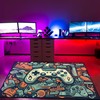 Personalized Gaming Carpet for Teen Boys - Game Room Decor for Boys with Non Slip Bathroom Rugs Washable - Large Game Rug Design T13