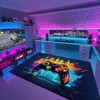 Personalized Gaming Room Area Rug for Teen Boys - Game Controller Rug with Non Slip Bathroom Rugs Washable - Large Game Rug Design