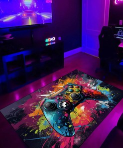 Personalized Gaming Rug for Boys Room - Customizable Game Controller Design - Suitable for Home Decoration