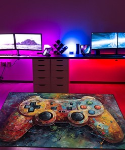 Personalized Gaming Rug for Boys Room - Game Controller Area Rug with Non Slip Bathroom Rugs Washable - Large Game Rug Design M36