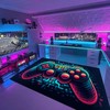 Personalized Gaming Rug for Boys Room - Game Controller Area Rug with Vintage Game Room Rug Design M30