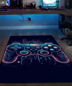 Personalized Gaming Rug for Boys Room with Customizable Vintage Area Rug