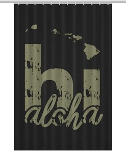 Personalized Hawaii Map Print Shower Curtain For Durable Bath