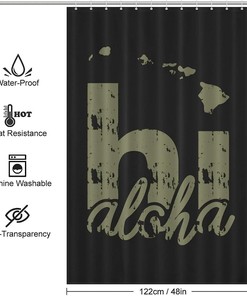 Personalized Hawaii Map Print Shower Curtain For Durable Bath