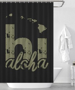 Personalized Hawaii Map Print Shower Curtain For Durable Bath
