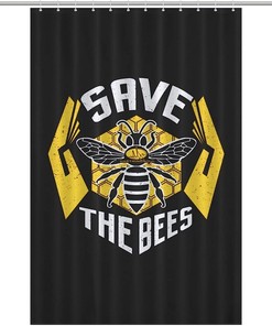 Personalized Heart Mind Soul Save The Bees Bathroom Shower Curtain