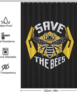 Personalized Heart Mind Soul Save The Bees Bathroom Shower Curtain