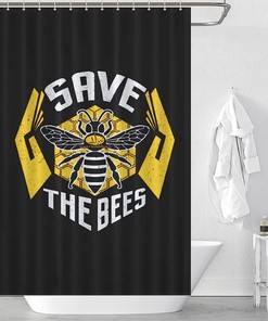 Personalized Heart Mind Soul Save The Bees Bathroom Shower Curtain