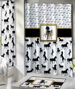 Personalized Horse Shower Curtain - Perfect Gift For Horse Lovers - Matching Set Available 