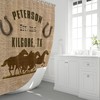 Personalized Horse Shower Curtain Rustic Farmhouse Burlap Brown Print Bathroom Decor