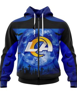 Personalized Los Angeles Rams Halloween 3D All Over Print Hoodie, Custom Name & Number Gifts For Fans
