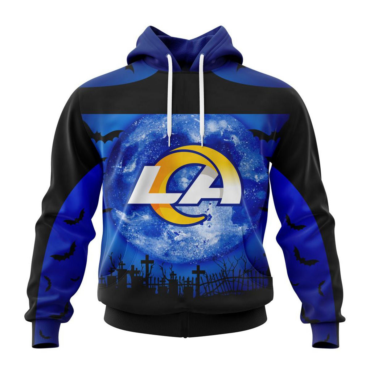 Personalized Los Angeles Rams Halloween 3D All Over Print Hoodie, Custom Name & Number Gifts For Fans